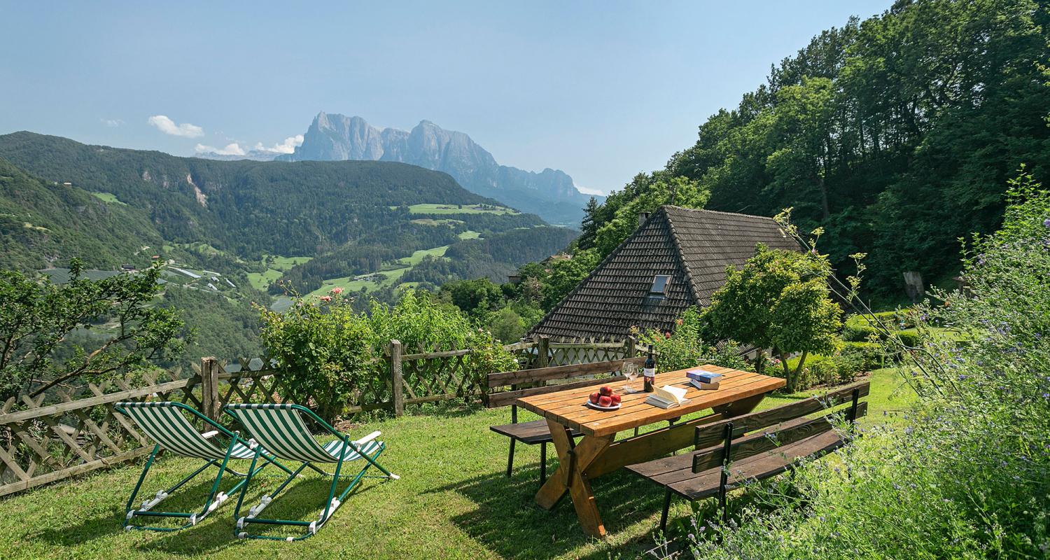 Panoramablick auf den Schlern von unserem Garten