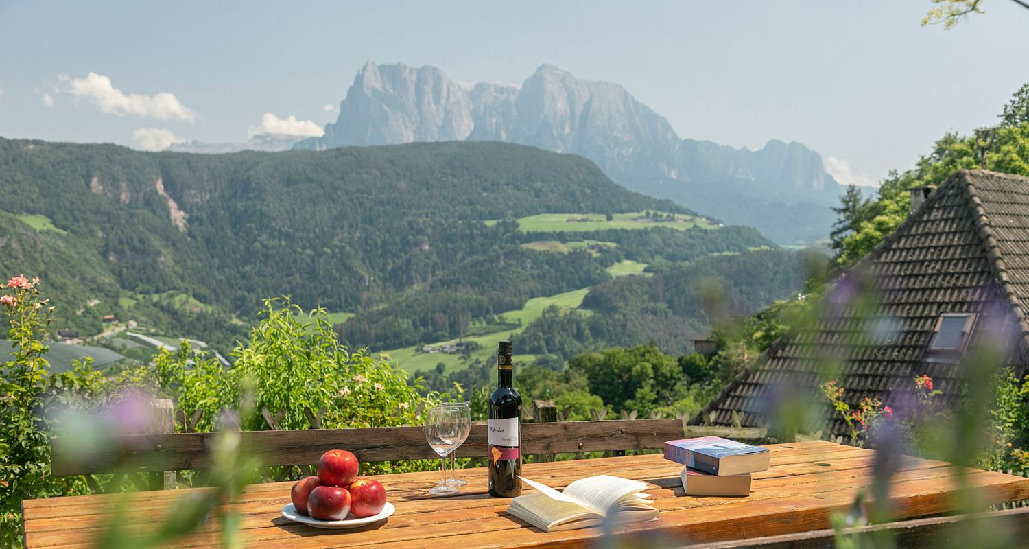 Ausblick auf den Schlern vom Völklhof